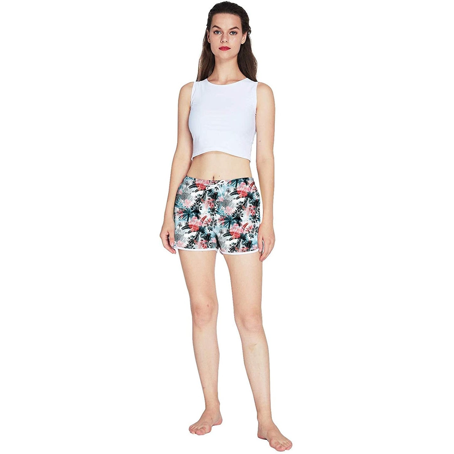Flowers Palm Tree Funny Board Shorts for Women